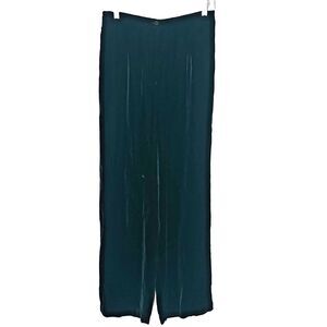 Vtg Field Manor Black Silk Velvet Wide Leg Pants Womens L (fits 8) Holiday Luxe